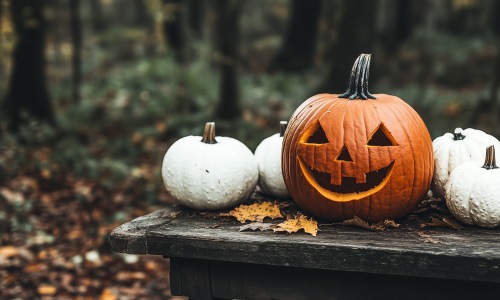 Pumpkin in the woods