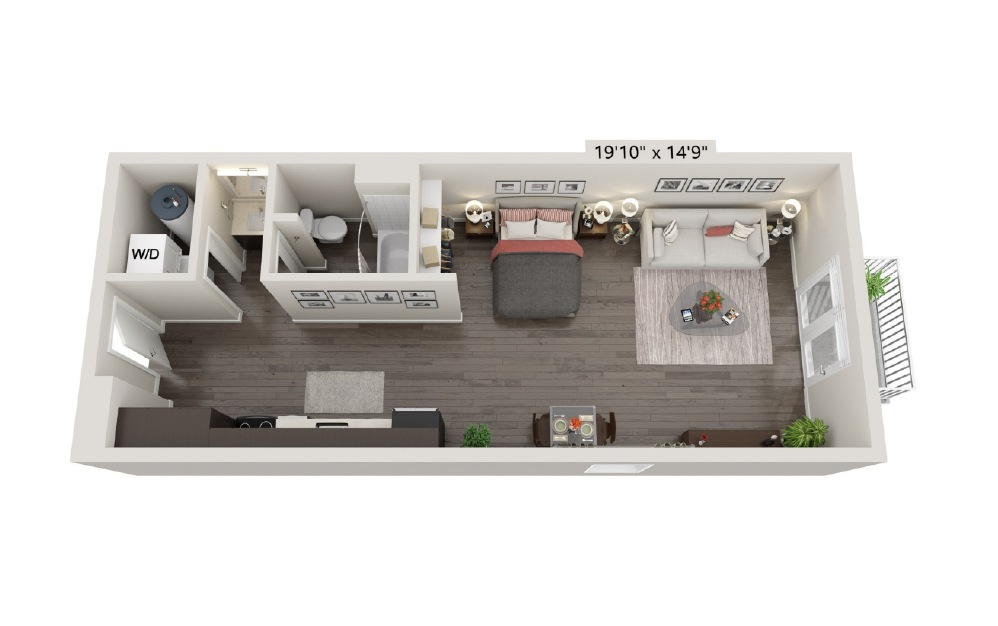 Floorplan of a Studio Apartment Home